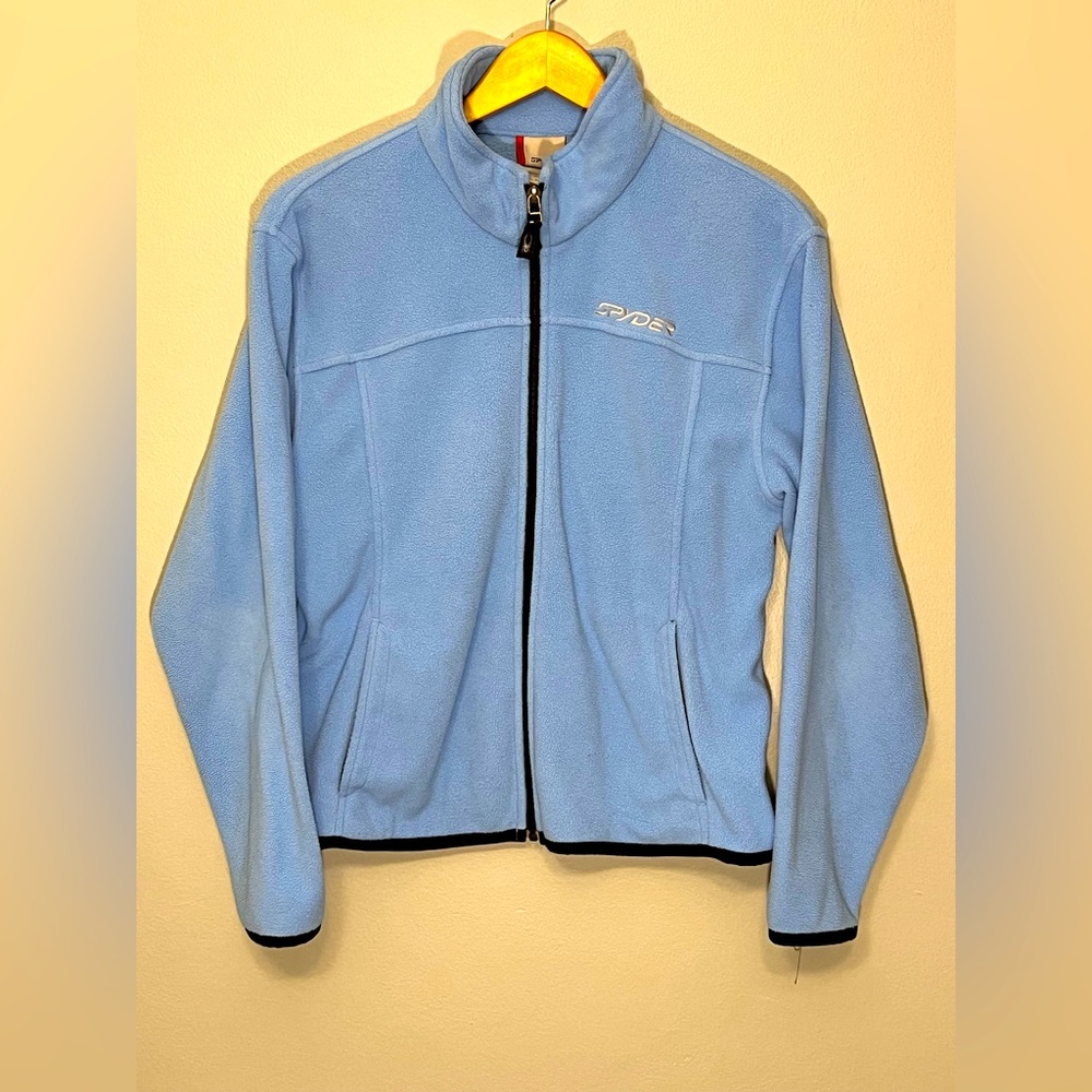 Women’s Spyder Zipper Winter Jacket Powder Baby Blue Size Medium